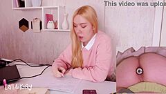 Stepsister Distracted by Vibro Plug in Ass