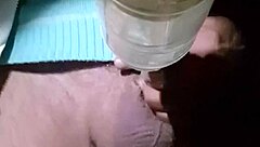 Outdoor fleshlight fucking with big cock leads to massive cumshot in public.