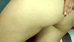 Small-breasted teen dances and masturbates