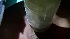 Outdoor fleshlight fucking with big cock leads to massive cumshot in public.