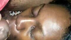 Intense ball licking session with eager tongue action