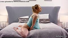 teen girl pleasures her trimmed pussy with masturbation until orgasm