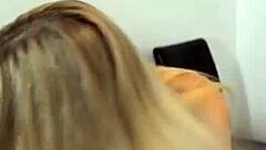 Blonde czech friend caught jerking off gets creampied by guy