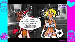 Twins In Hentai Threesome Blowjob