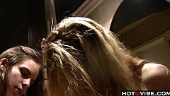 Watch these hot lesbians finger each other with toys? Blonde and brunette in passionate play.