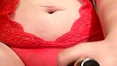 Oh Wow! Watch Her Rub That Vibrator On Her Wet Pussy Through Sexy Lingerie Solo!