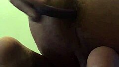 She warms up her ass with a small dildo.