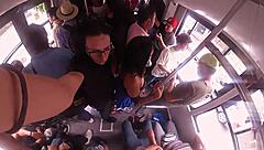 Latina Rubs Dick on Ass in Short Skirt CDMX!