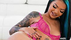Brunette beauty Paisley Paige gives an intense blowjob and anal