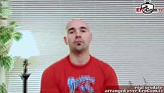 Skinny British MILF titty fucks small tits