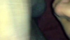 ebony babe gets rimjob and creampie cumshot