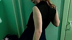 this minx jerking her hairy pussy in public till crazy orgasm?