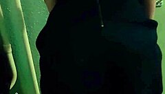 this minx jerking her hairy pussy in public till crazy orgasm?