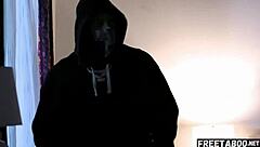 she catches the pervert sniffing her panties then gives deepthroat doggystyle hardcore bent over rough creampie cock brunette natural tits