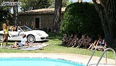 In Mallorca, a special threesome unfolds with Spanish and UK guys by the pool.