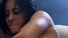 Hot latina jenaveve jolie gets fishnet pussy licked hard in doggystyle muff diving session