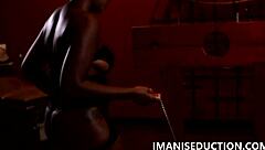 i spank my sexy ebony sub in the pillory with femdom intensity