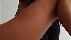 Cute Mexican Brunette Stops Cock With Her Feet?