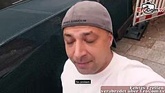 Redhead German slut in black nylons enjoys passionate pickup encounter