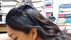 Young student gives blowjob for job interview