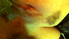 Hot blonde sucks friend's cock in pink stockings