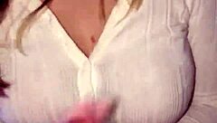 Lipstick Babe Gives Rough Blowjob And Handjob.