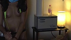Erotic massage and jerking off with a kinky masseuse