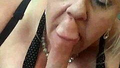 She deepthroats me, her tits bouncing in taboo blowjob