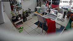 Hidden camera catches stepdaughter unaware!