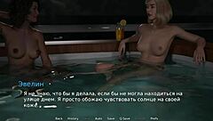 Wife Cheats in a Hot Tub with a Girl in Hentai Game