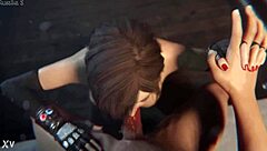 Tifa Lockhart Swallows Huge Cumshot in Deepthroat Fantasy Close-Up