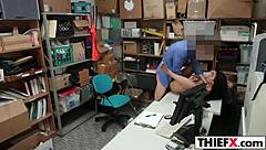 i caught the sexy teen thief in the office and gave her a second chance with my monster cock, punishing her hard.