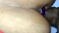 Naughty wife feels intense pleasure giving her ass and pussy with an anal plug