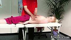 Flirty bombshell gets jizz sucking juice