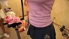 Little summer party with girlfriends turns into naked teasing in lesbian threesome