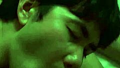 A young gay man receives a blowjob and ejaculates in this video