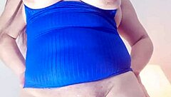 hey, this slut wife masturbates for her husband's friends in a solo show