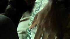 stunning brunette feels her pussy licked in group lesbian party