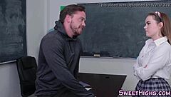 Teen 18+ gets her feet fucked in classroom!