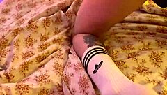 Two cocks penetrate a doggy style couple in rough anal sex
