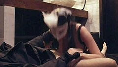 Cute ninja in lingerie engages in roleplay fucking.