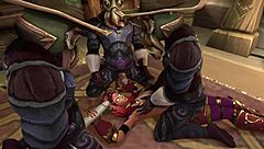 Cultists engage in a wild foursome gang bang in a Hentai parody