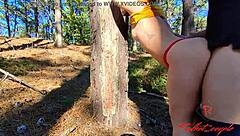 Redhot Couple Enjoys Outdoor Walk In The Park