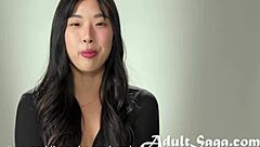 Elle lee shows how she orgasms in solo masturbation interview.