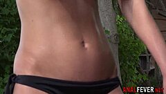 Slut says, 'My hot booty gets jizzed on outdoors.'