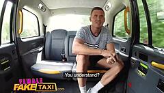Blowjob and creampie with a European cutie in a fake taxi