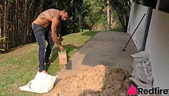 brunette teh angel rewards with anal dp on hair