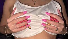 Amateur couple performs homemade blowjob with sucking, handjob, and cum in pov style from twitter gangelya