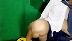 Student gets horny and masturbates