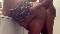 Big ass and big cock in a hot bathroom session